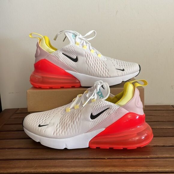 Nike Air Max 270 White Bright Crimson US Women Size 9.5/UK 7/EU 41(FZ3624-100) - Picture 3 of 9
